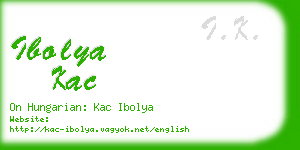 ibolya kac business card